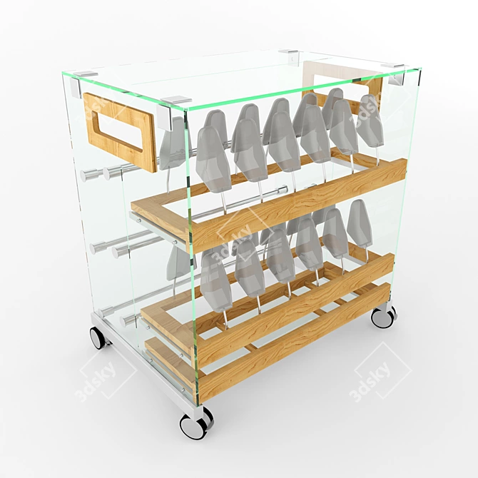 Elegant Shoe Organizer: Glass 3D model image 1