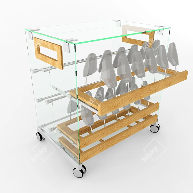 Elegant Shoe Organizer: Glass 3D model image 2