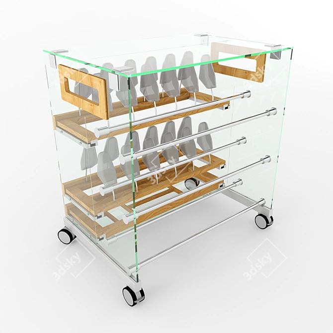 Elegant Shoe Organizer: Glass 3D model image 3