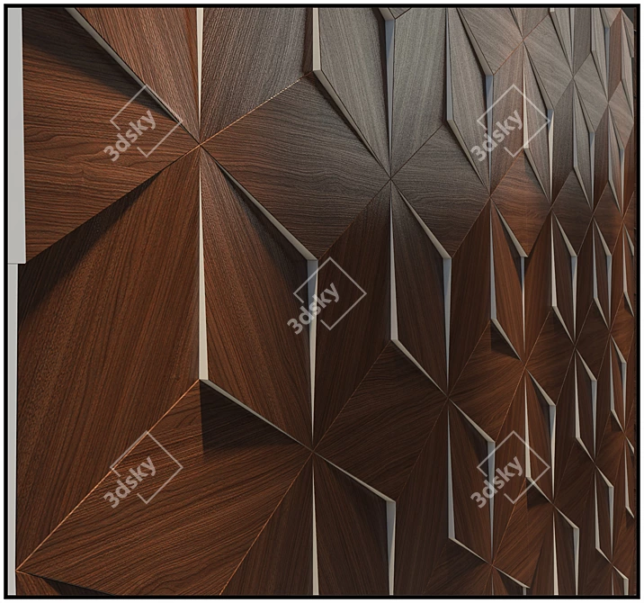 3D Tiled Wall Panel 3D model image 2