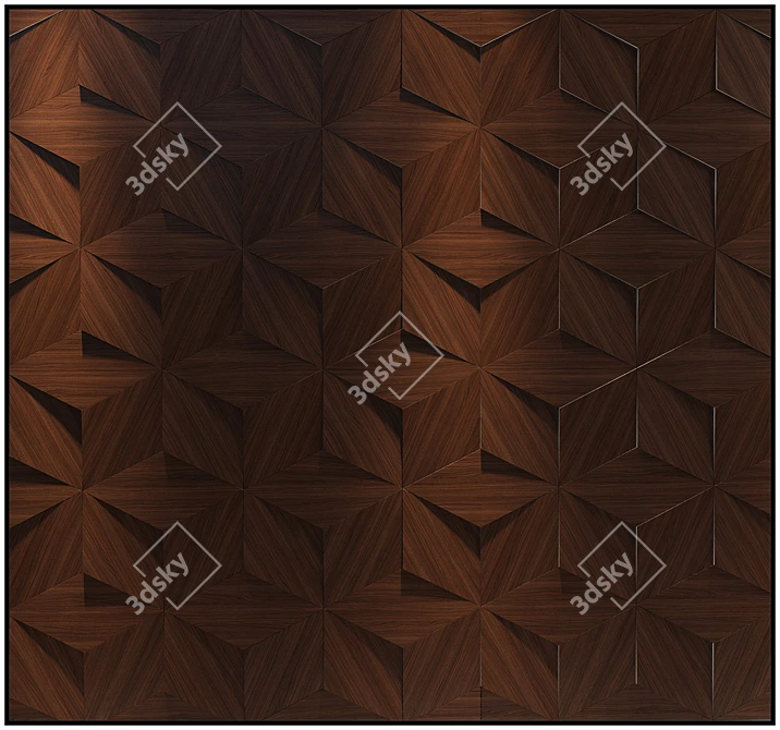 3D Tiled Wall Panel 3D model image 3