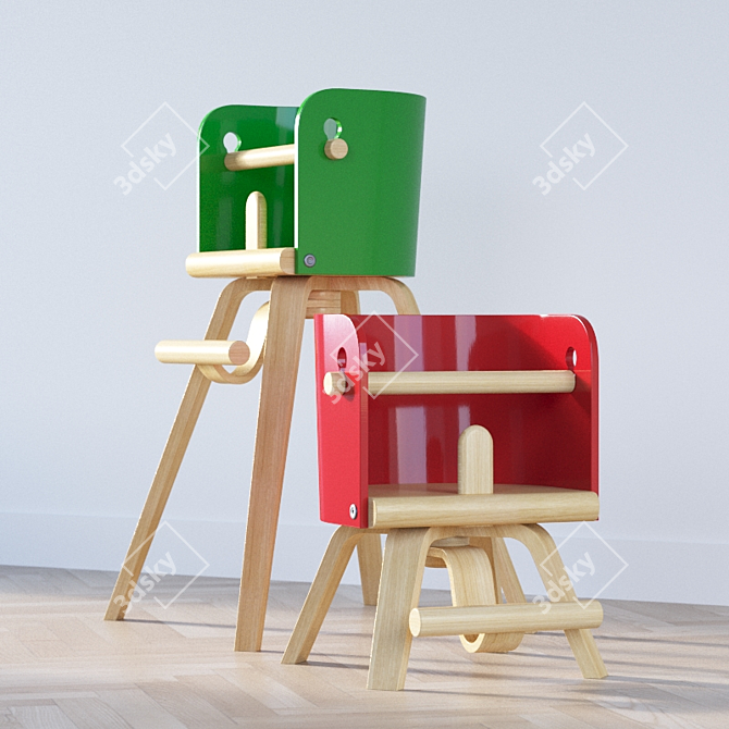 Carota Baby Chair: Stylish & Comfortable 3D model image 1