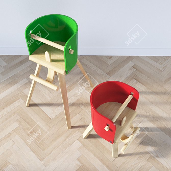 Carota Baby Chair: Stylish & Comfortable 3D model image 3