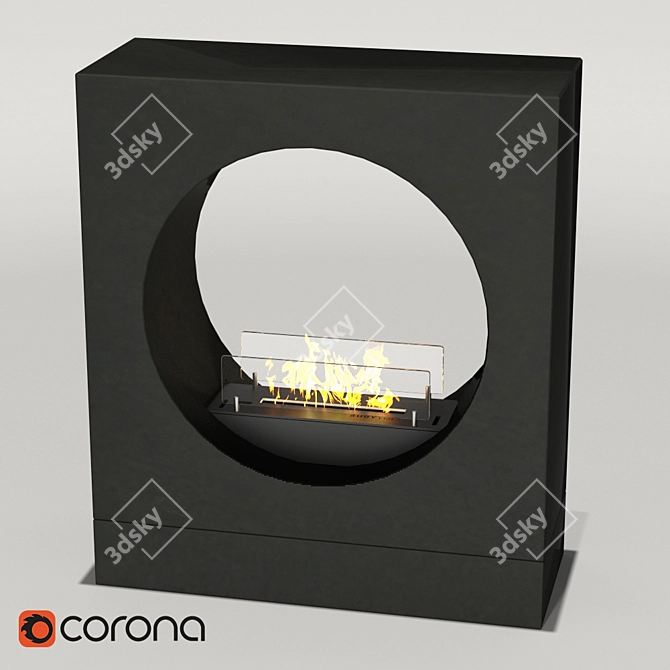 Sleek Bio-Fireplace Milano 3D model image 1