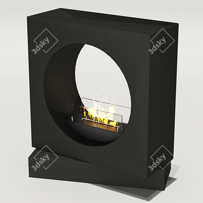 Sleek Bio-Fireplace Milano 3D model image 2