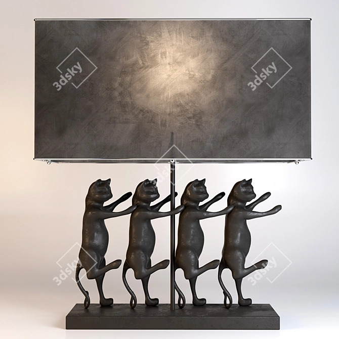 Cats Light: Stylish Lamp with Shade 3D model image 1