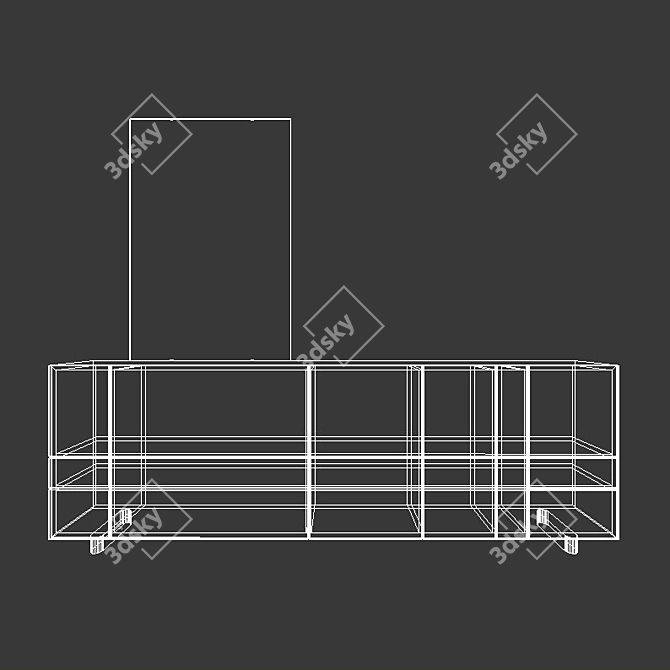 Reflections & Storage: IKEA PS 2014 Mirror + Asplund Kilt 180 Chest 3D model image 2