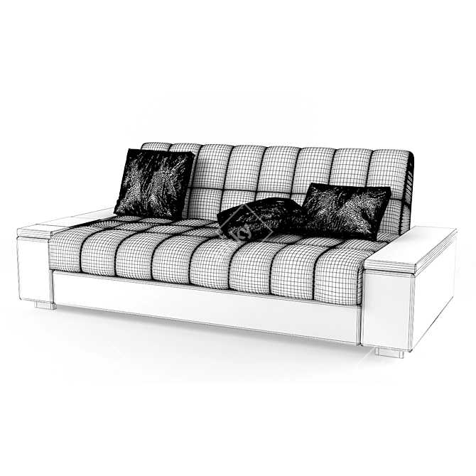 Ascona Orion - Classic Beige Sofa 3D model image 2