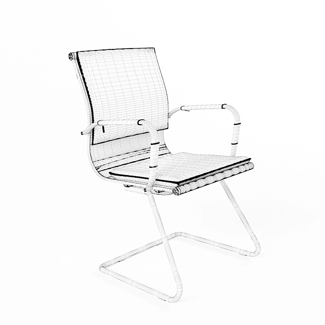 Modern CH 993 Low Armchair 3D model image 3