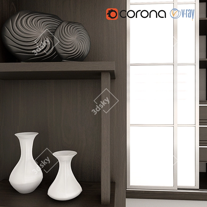 Versatile Corner Sliding Wardrobe 3D model image 2