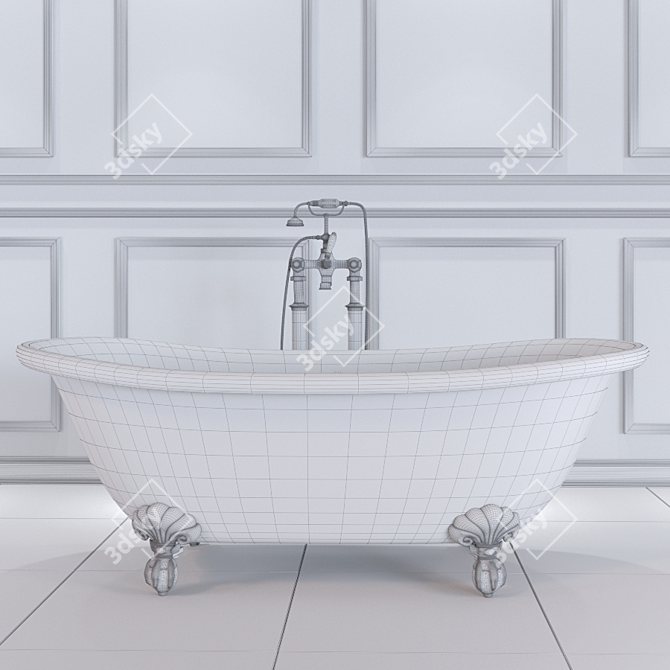 Copper Effect Bath Set: Admiral Soaking Tub + Coventry Mixer 3D model image 3