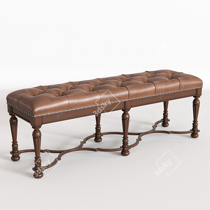 Biltmore Tufted Bed Bench: Elegant Fine Furniture Design 3D model image 1