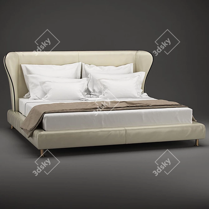 Title: Luxurious Giorgetti Rea Bed 3D model image 1