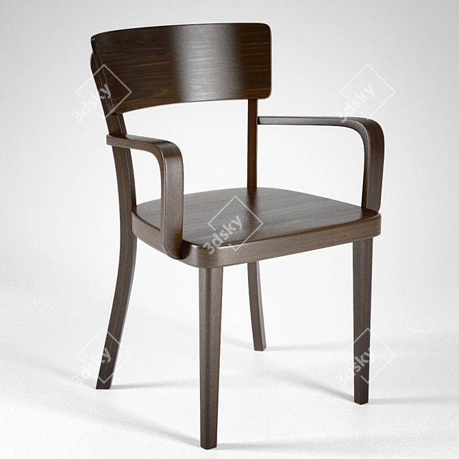 Sleek Wood Chair: Modern Style 3D model image 1