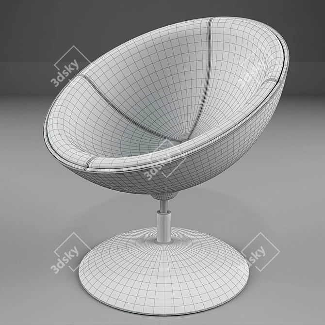 Lotus Designer Chair: Red & Black 3D model image 3