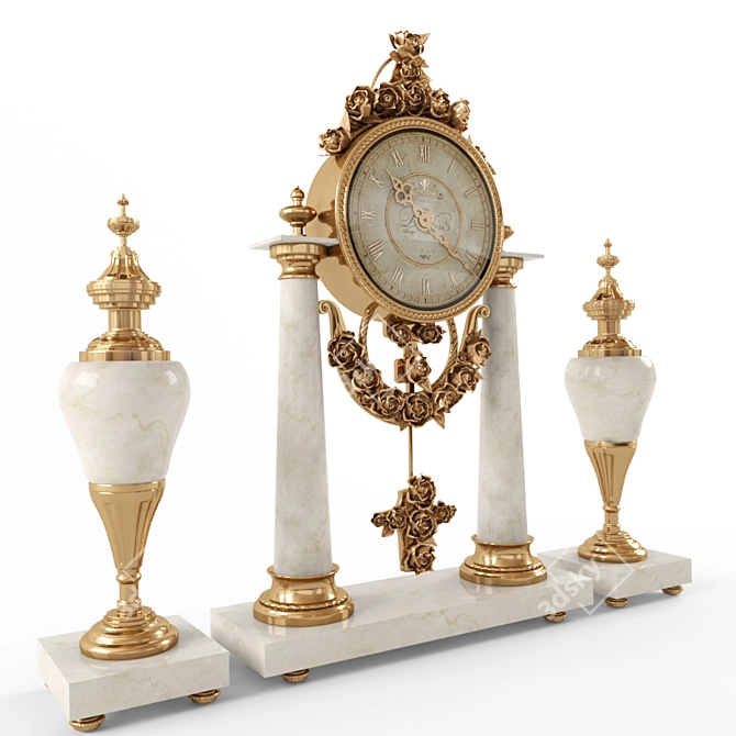 Vintage Timepiece: Exquisite Antique Clock 3D model image 1