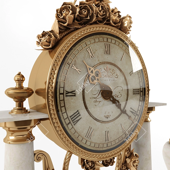Vintage Timepiece: Exquisite Antique Clock 3D model image 2