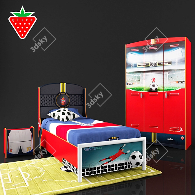 Cilek Football Kids Furniture Set 3D model image 2