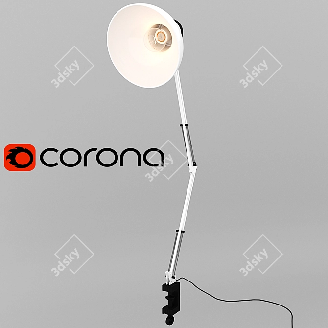 Sleek Desk Lamp 3D model image 2