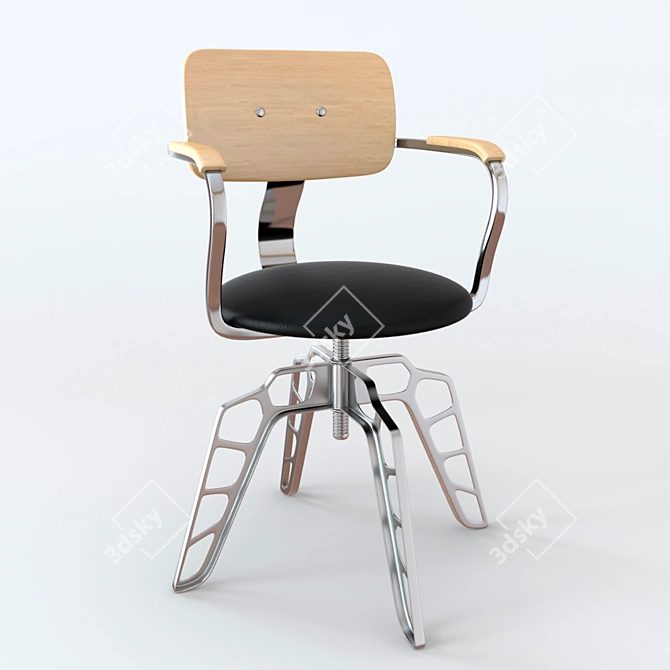 Sturdy Swivel Bar Stools for Industrial Charm 3D model image 1