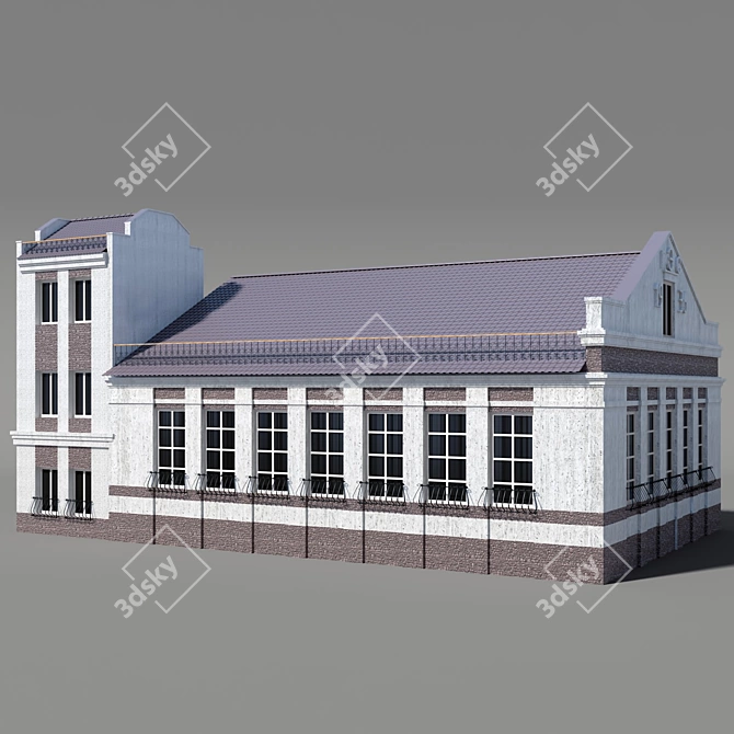 Title: Vintage Hydroelectric Power Station 3D model image 2