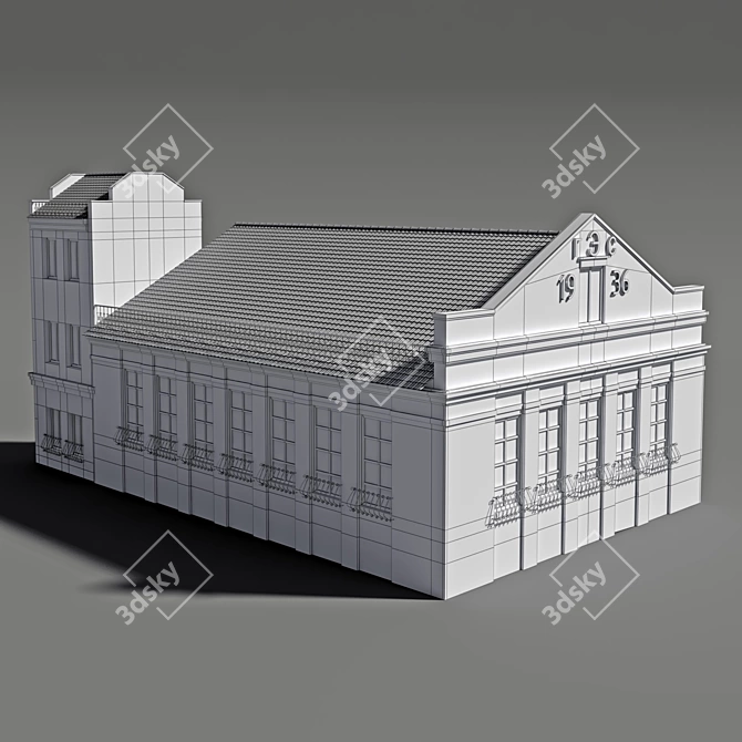 Title: Vintage Hydroelectric Power Station 3D model image 3