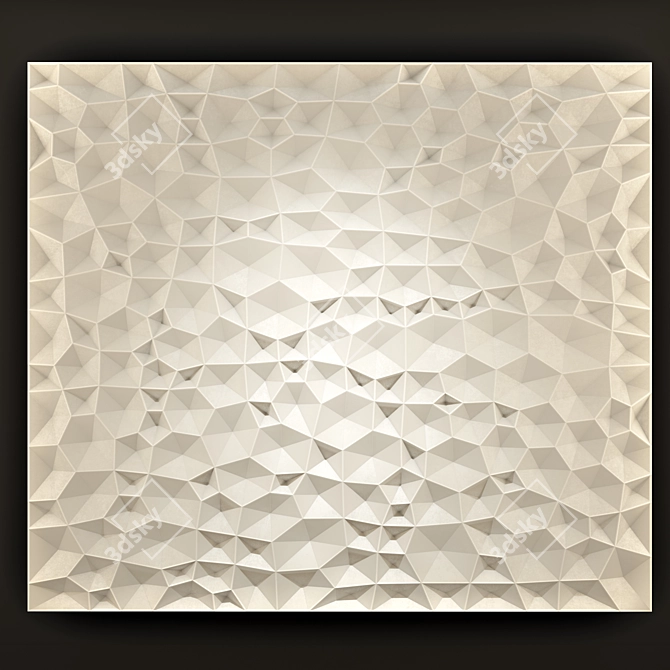 3D Geometric Wall Panel 3D model image 1