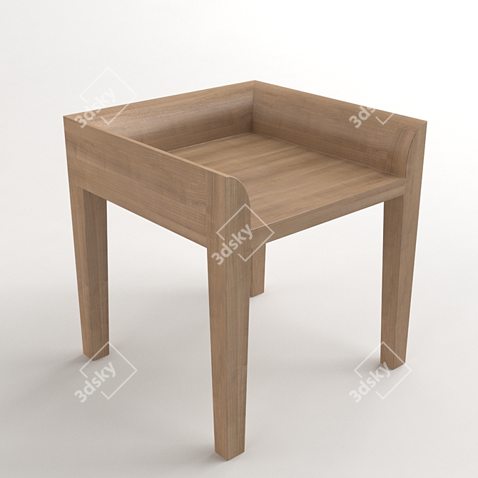Minimalist Low Back Chair 3D model image 1
