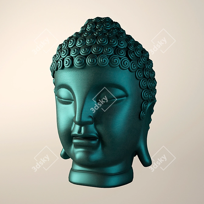  Serene Buddha Head Sculpture 3D model image 1