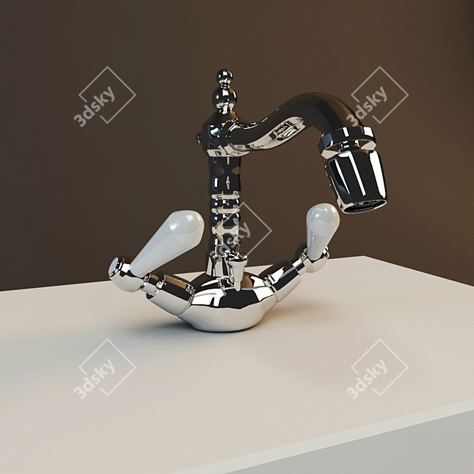 Elegant Tosca Faucet: Exquisite Italian Design 3D model image 2