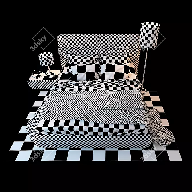 Milana Blest Bed Linen with Alfa Lex Lighting 3D model image 3