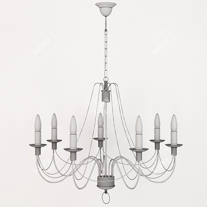 Elegant Loft Hanging Chandelier 3D model image 2