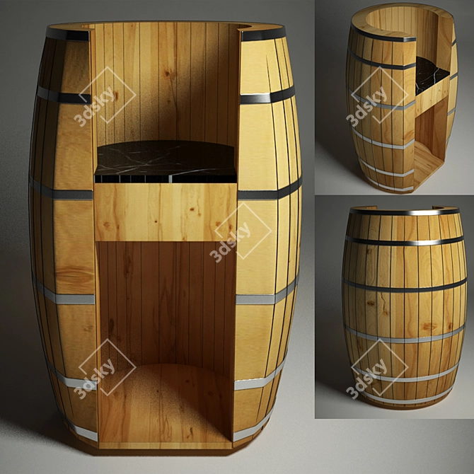 Barrel Reception Desk 3D model image 1