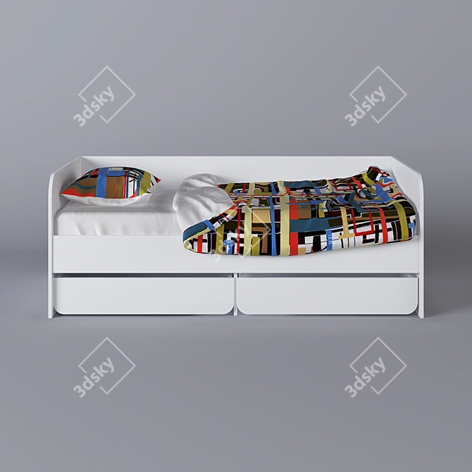 Kids Bed with Bedding 3D model image 1