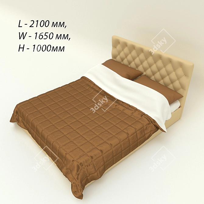 Compact Karetnaya Bed - Sleep in Style 3D model image 1