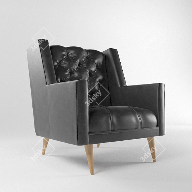 Elegant Velvet Armchair 3D model image 1