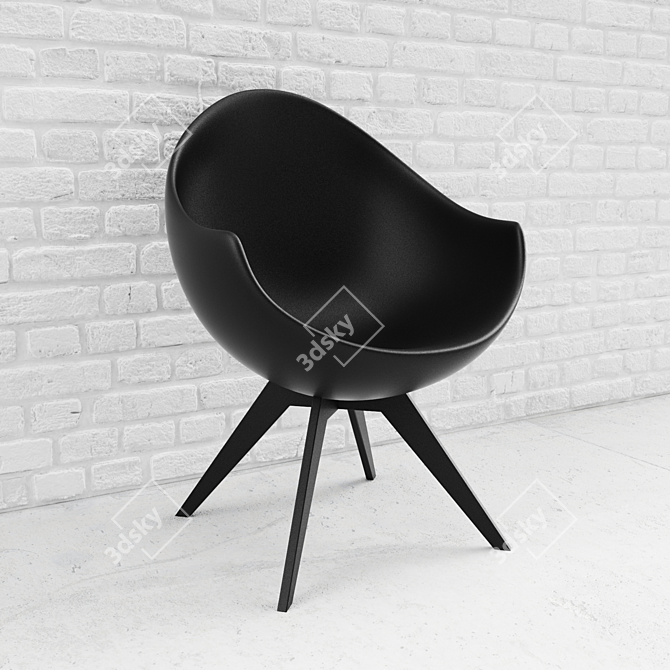 Contemporary Plastic Armchair 3D model image 1