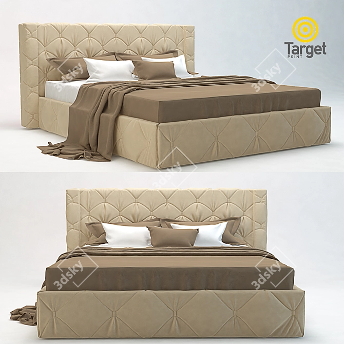 Capri Modern Bed - Sleek and Spacious 3D model image 1