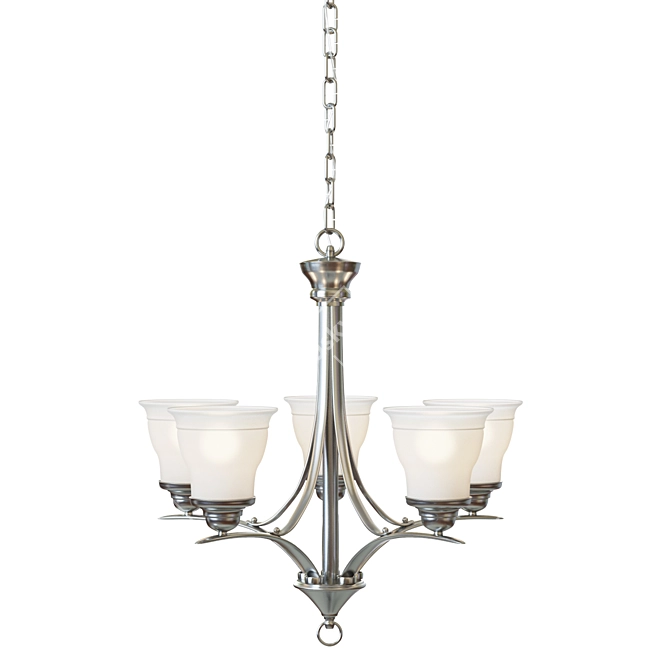 Trinity 5-Light Brush Nickel Chandelier 3D model image 1