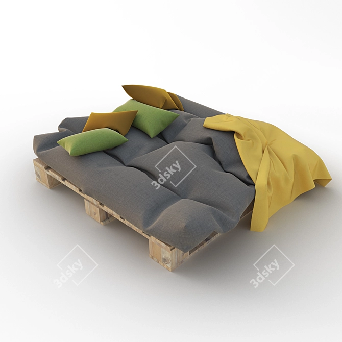 Vintage Bed Trays: Soft and Stylish 3D model image 2