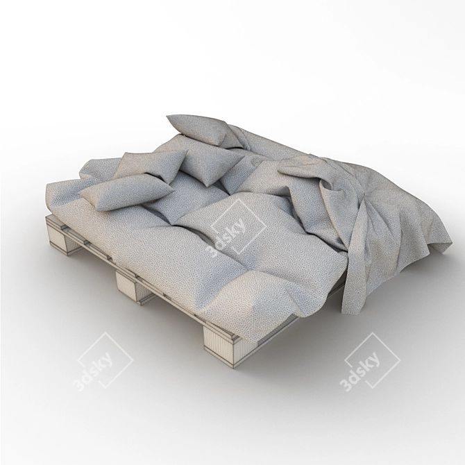 Vintage Bed Trays: Soft and Stylish 3D model image 3
