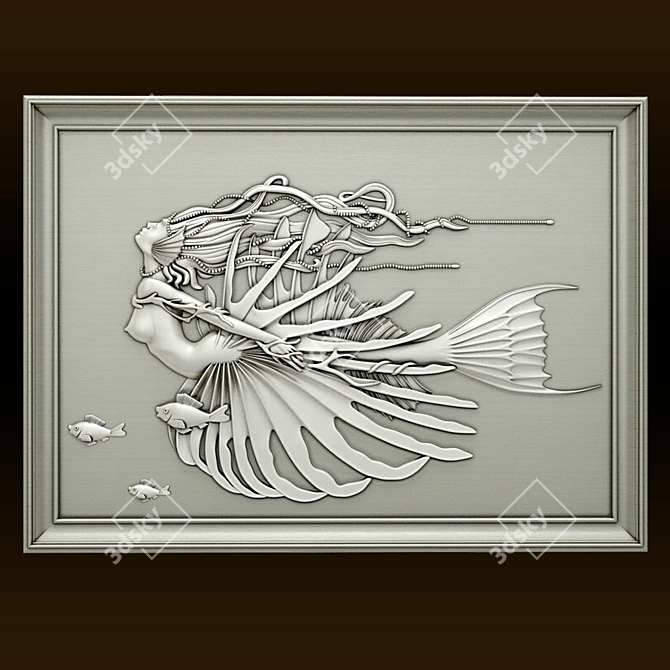 Enchanting Mermaid Wall Panels 3D model image 1