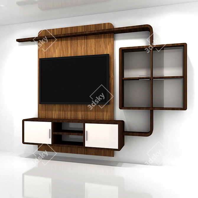 Customizable TV Entertainment Unit 3D model image 1