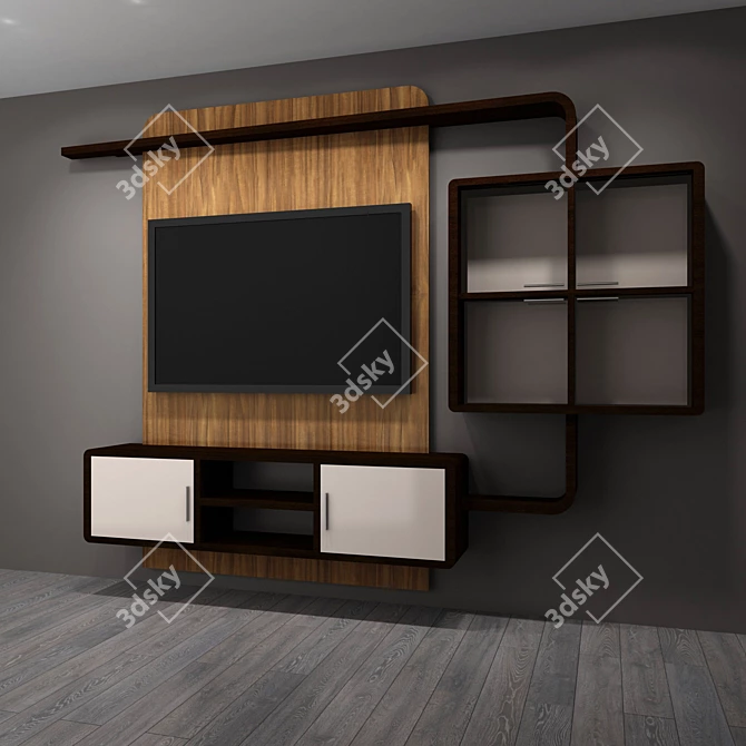 Customizable TV Entertainment Unit 3D model image 3