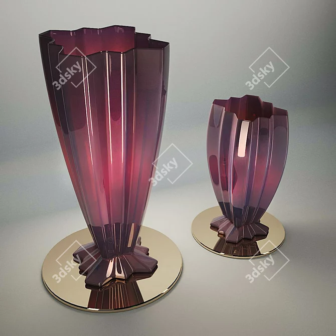 Elegant Art Deco Vase 3D model image 1