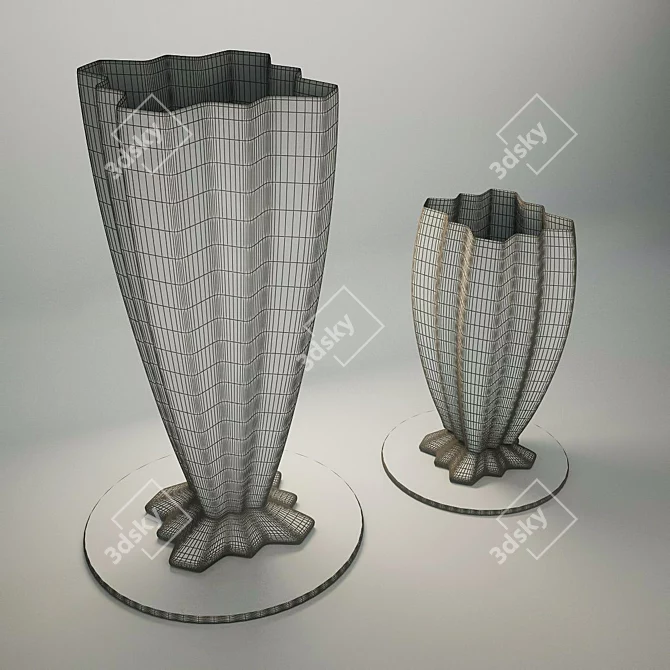 Elegant Art Deco Vase 3D model image 2