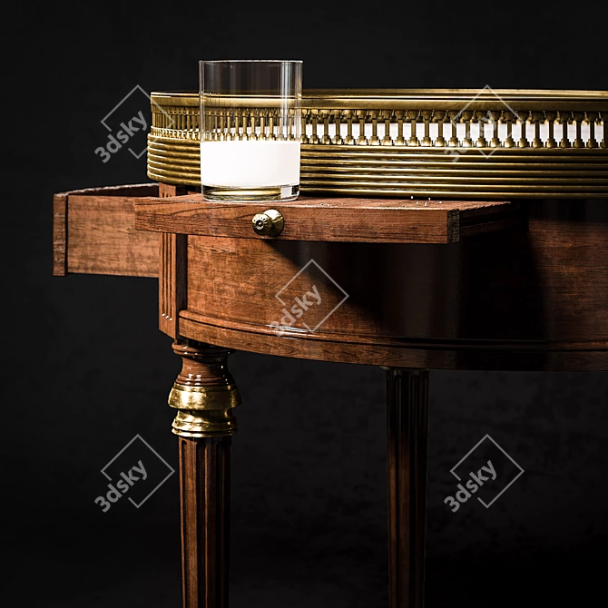 Classic Bouillotte Table: Traditional Elegance 3D model image 2