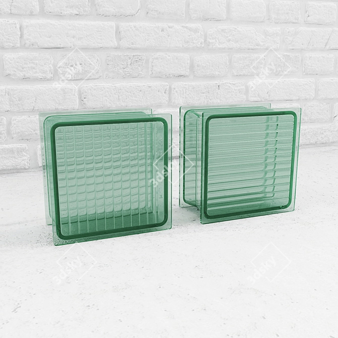 Elegant Glass Blocks - 194mm x 100mm 3D model image 1