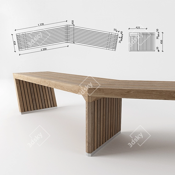 Lagoon Design Bench 3D model image 2