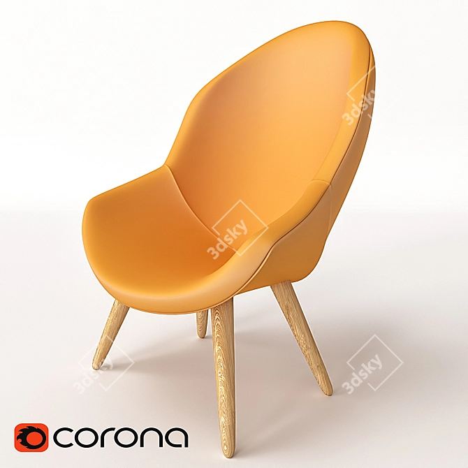 Sleek Modern Chair 3D model image 1